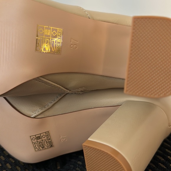 Cream Tall Heel Boots - Picture 6 of 7